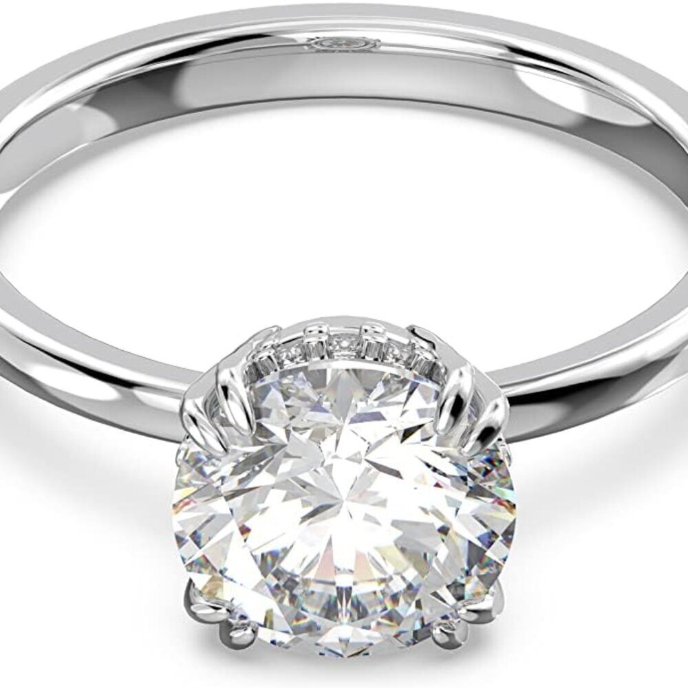 Constella Cocktail Ring Womens Crystal Princess Cut 9 Rose Gold Finish